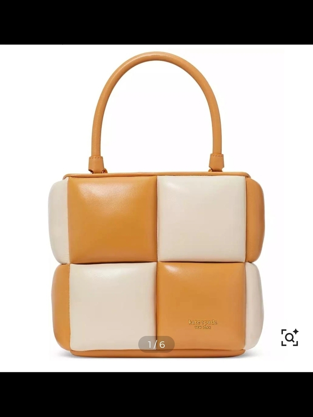 kate spade New York Orange & Cream Padded Checker Tote